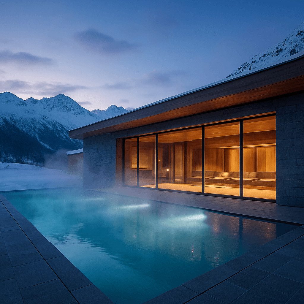 Ein Gletscher-Spa, in den Berg gehauen — Zermatt, Schweiz